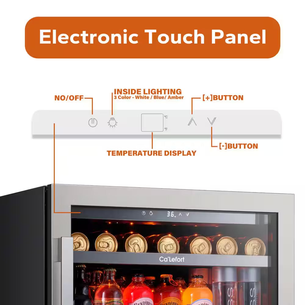 48 In. Dual Zone 54-Wine Bottles & 220-Cans Beverage & Wine Cooler Side-By-Side Built-In Refrigerator in Stainless Steel