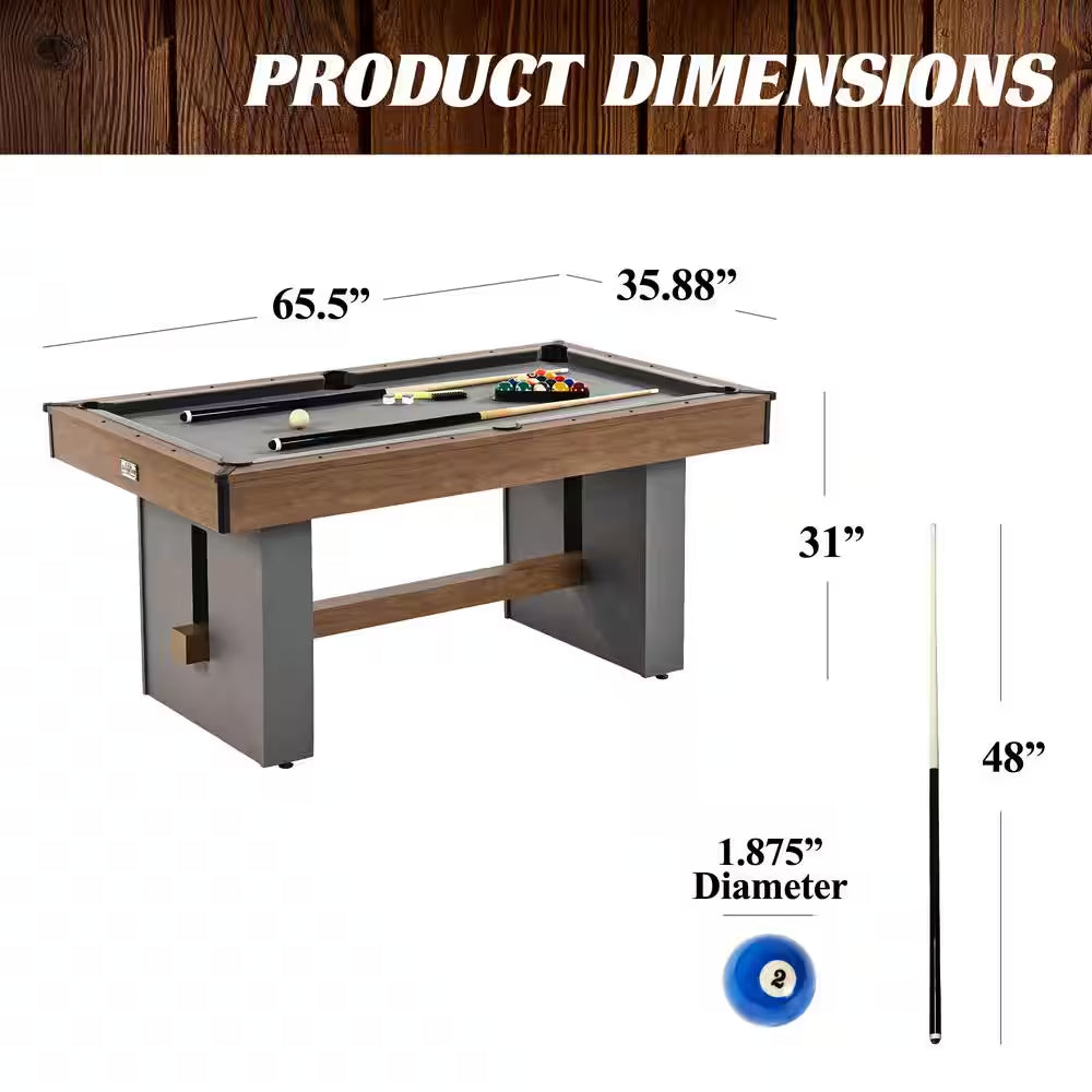 5.5 Ft. Urban Drop Pocket Table with Pool Ball and Cue Stick Set, Perfect for Game Rooms