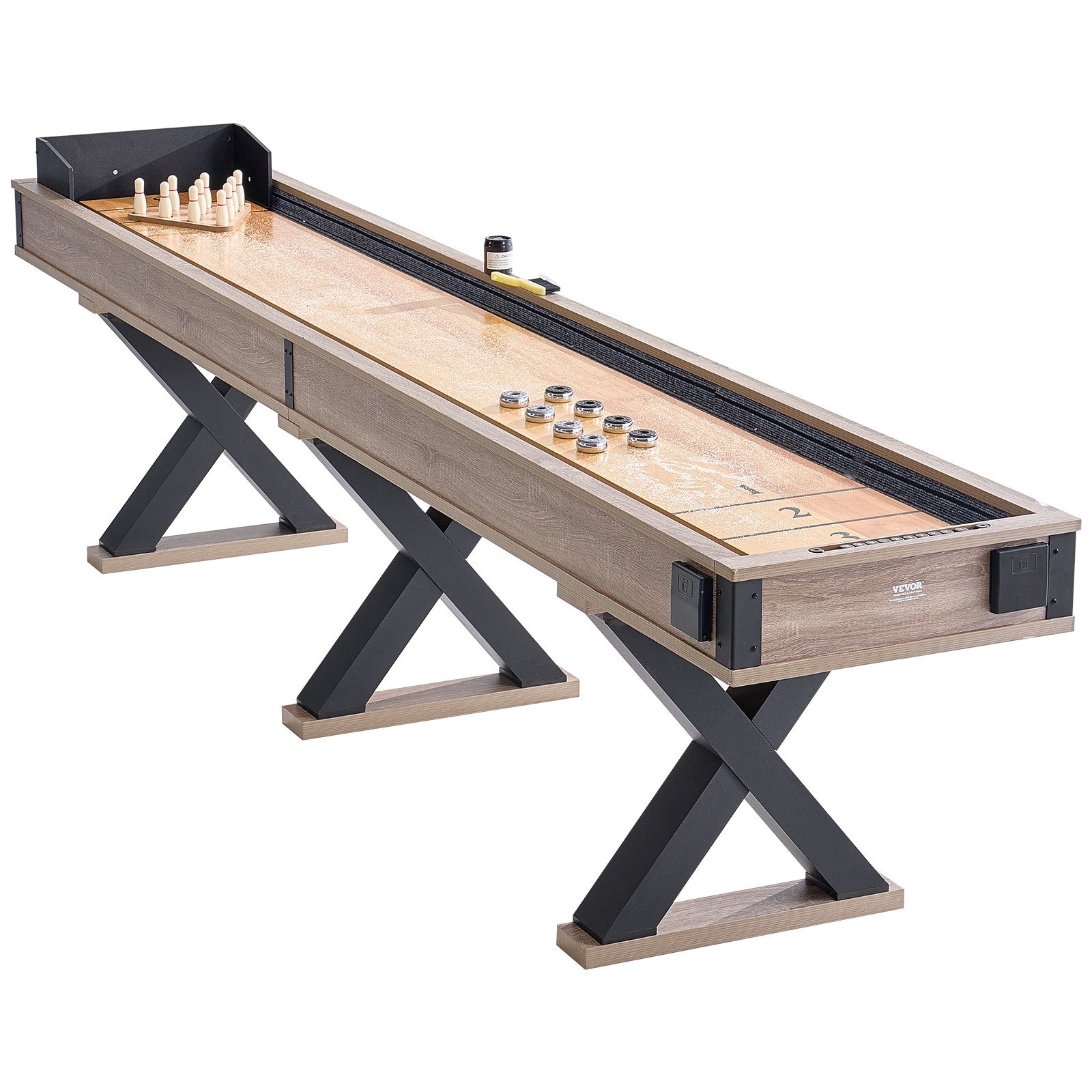 VEVOR 11.5 Ft Shuffleboard Table 2 in 1 Shuffleboard and Bowling Combo Game Set