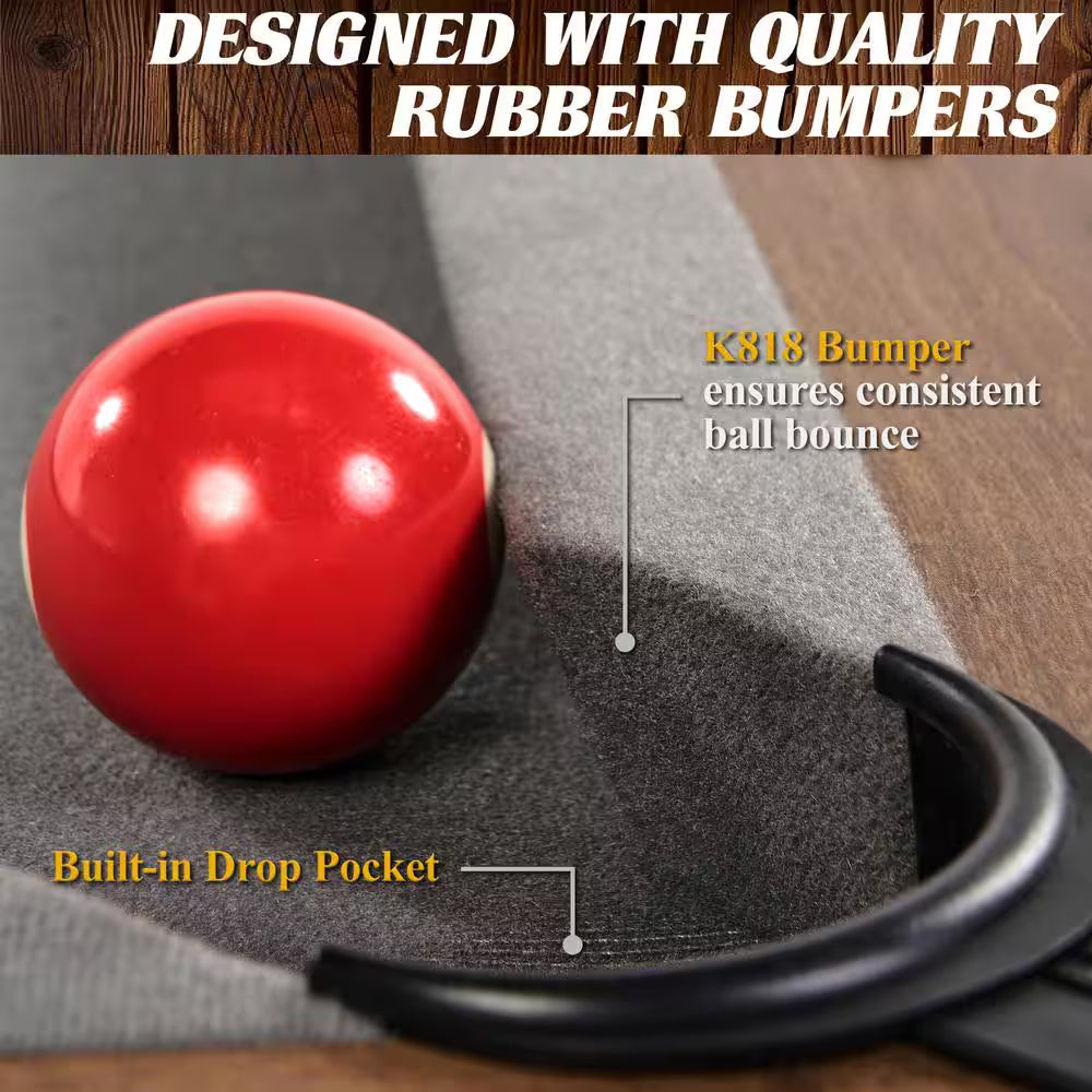 5.5 Ft. Urban Drop Pocket Table with Pool Ball and Cue Stick Set, Perfect for Game Rooms