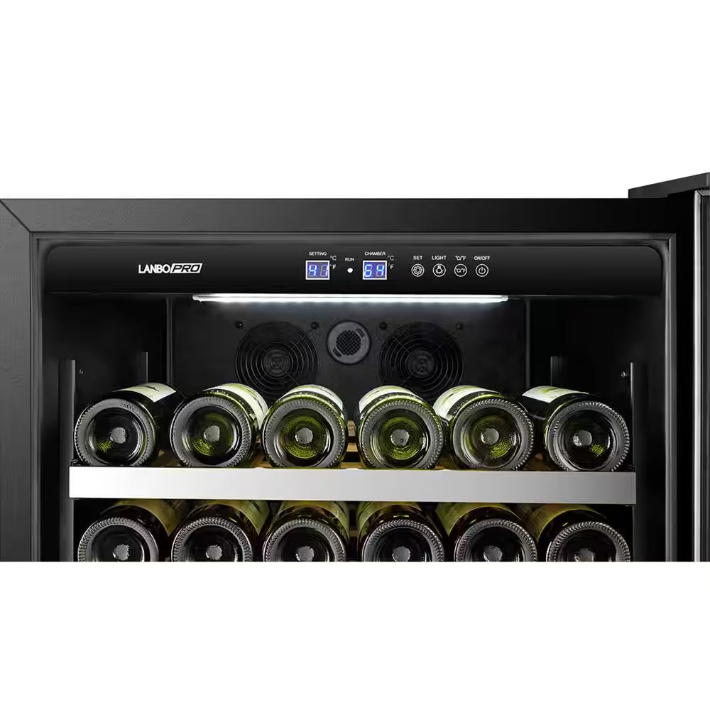 164 Bottle Seamless Stainless Steel Single Zone Wine Refrigerator