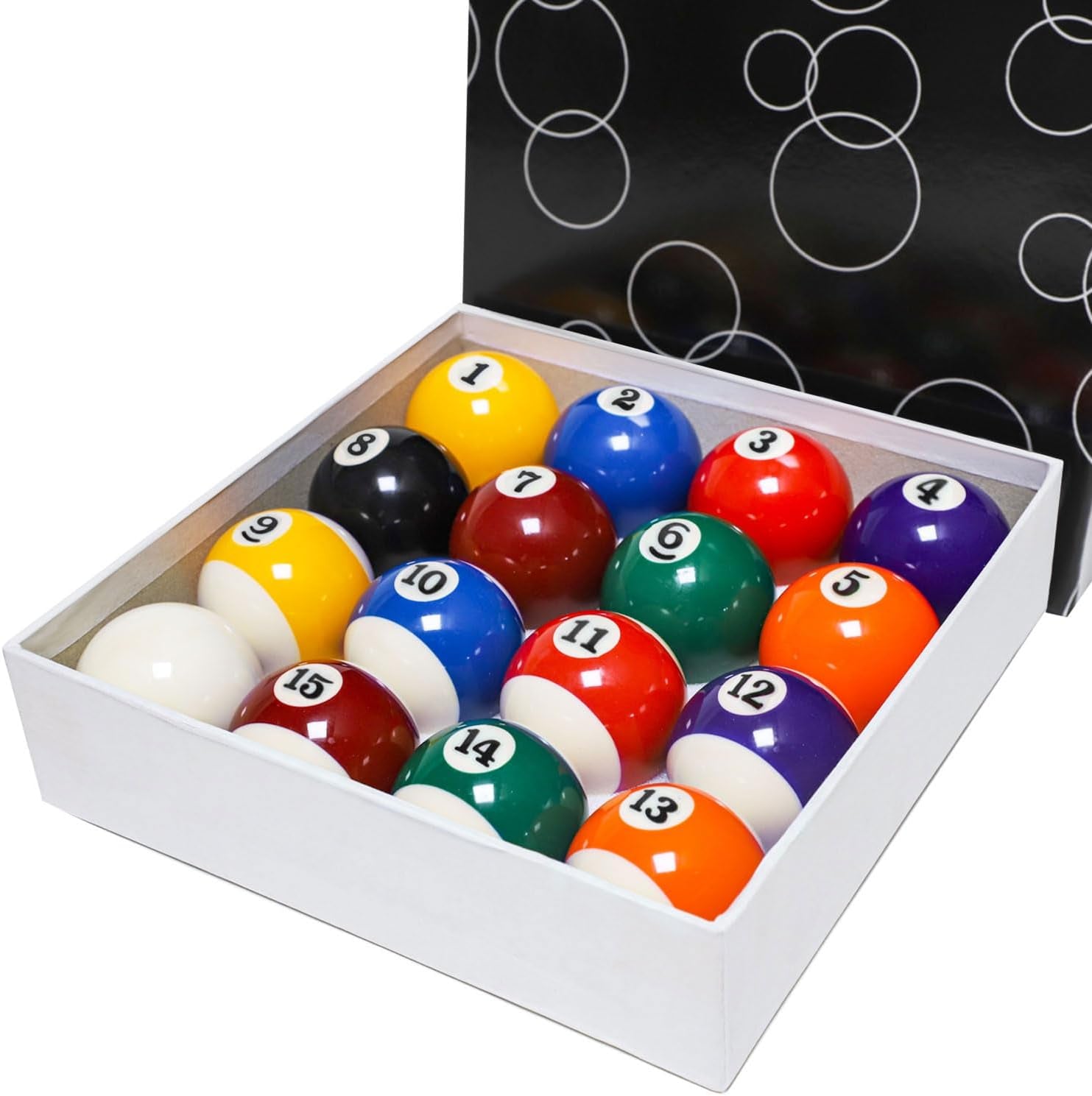 Billiard Balls Set 2-1/4" Regulation Size Pool Table Balls for Replacement (16 R