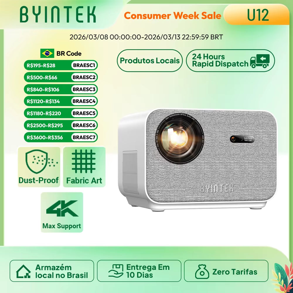 LOVE U12 Full HD 1080P Projector 4K 800 ANSI Android Wifi 6 Auto Focus Home Theater Projectors for Movie Meeting Video