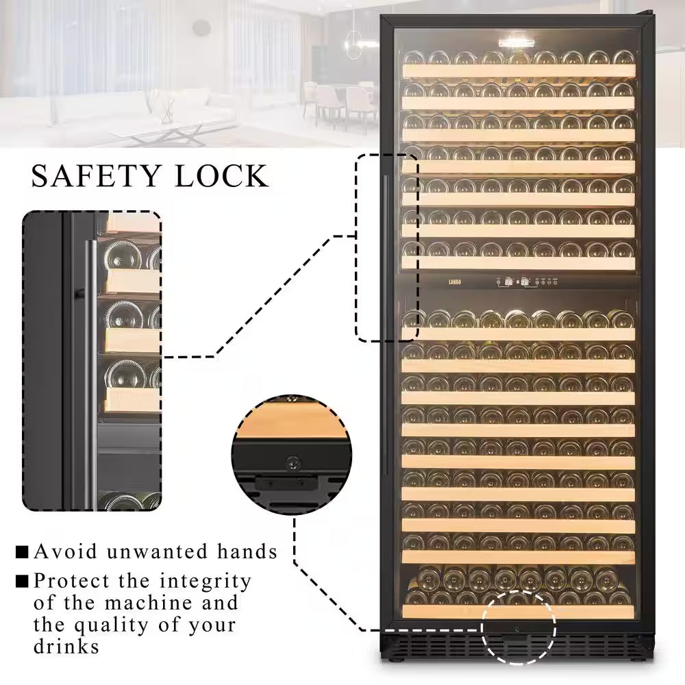 32 In. 287 Bottle Black Dual Zone Wine Refrigerator