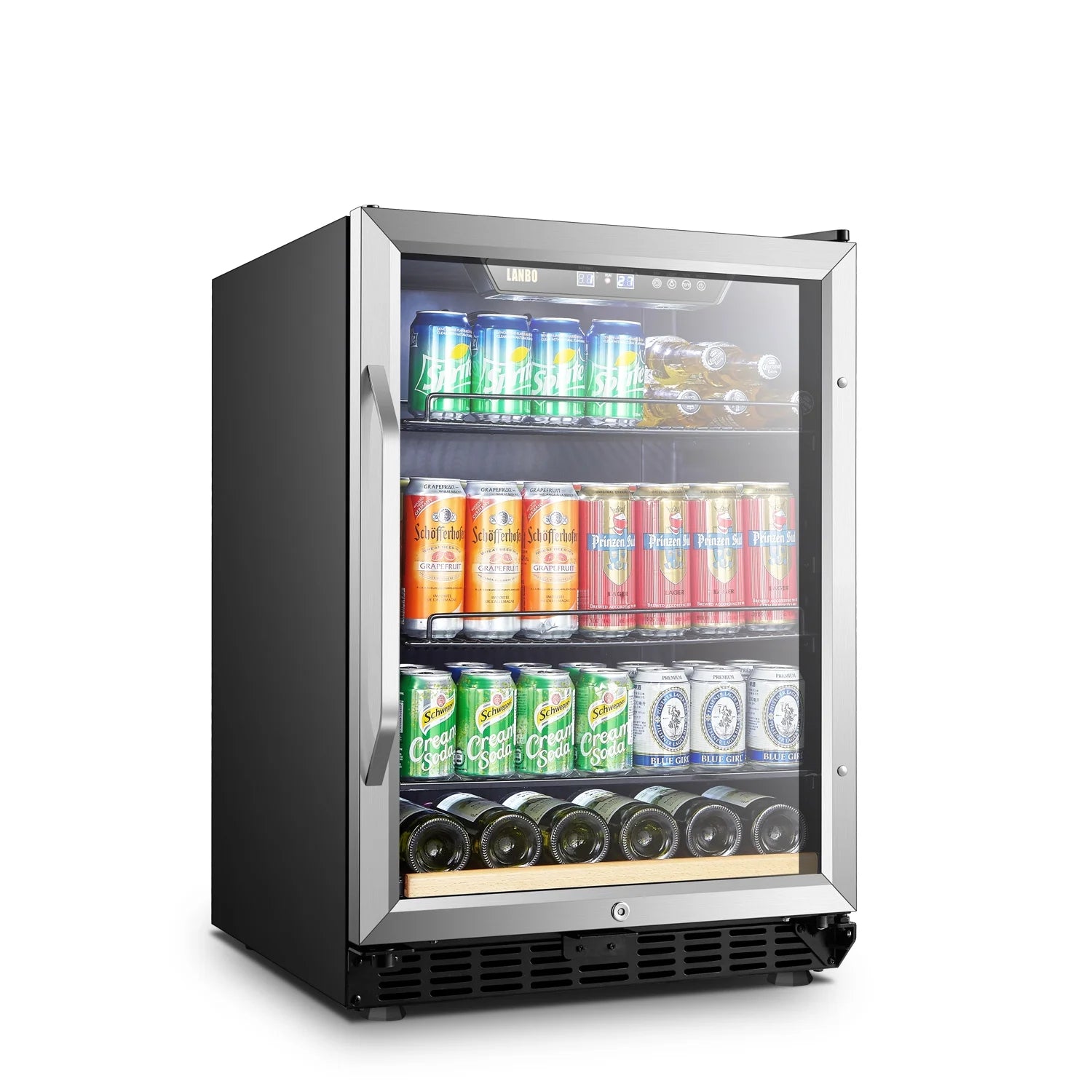 110 Cans 6 Bottle Built-In Compressor Beverage Cooler 24 Inch Width