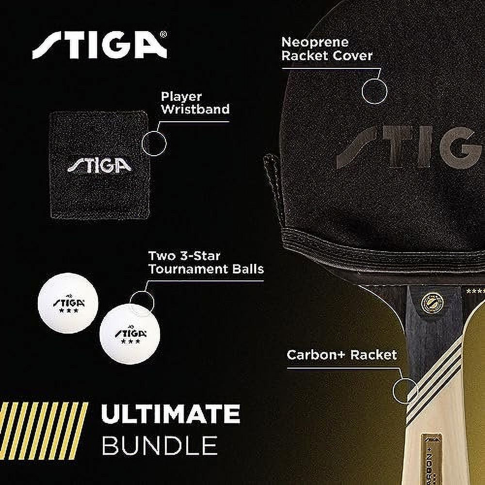 Carbon+ Bundle Ping Pong Paddle Set 7-Ply Extra Light Carbon Fiber Blade 2Mm Premium Sponge Concave Pro Handle 2 3-Star Tournament Balls Neoprene Racket Cover Player Wristband