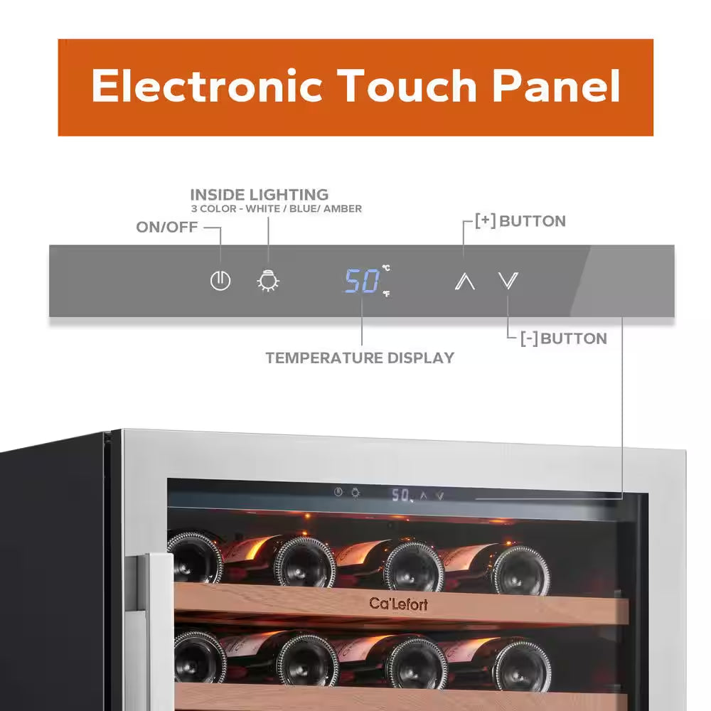 48 In. Dual Zone Cellar Cooling Unit 108-Bottles Built- in Wine Cooler Side-By-Side Refrigerator Mini Fridge in Black