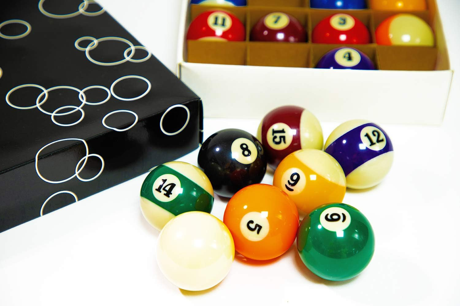 Billiard Balls Set 2-1/4" Regulation Size Pool Table Balls for Replacement (16 R