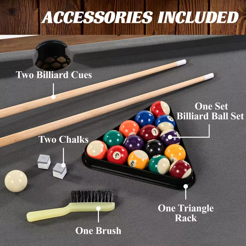5.5 Ft. Urban Drop Pocket Table with Pool Ball and Cue Stick Set, Perfect for Game Rooms