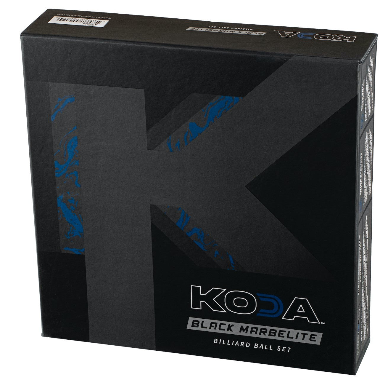 Koda Sports KBBM 2-1/4" Black Marbelite Swirl Billiards & Pool Balls Set