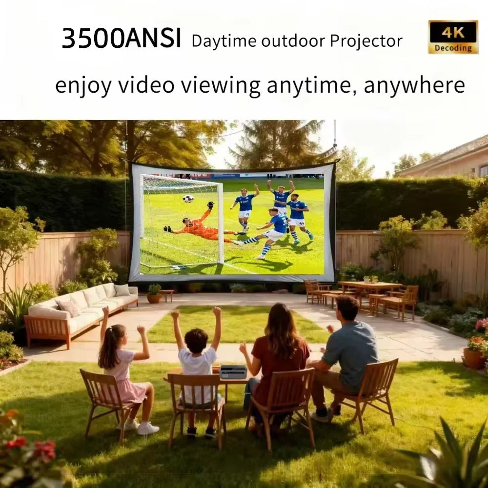 4K Auto Focus Movie Projector 3500 ANSI 2.4+5G Wifi Bluetooth 1080P Full Hd HDR Android Tv Video Daytime Projector Home Theater