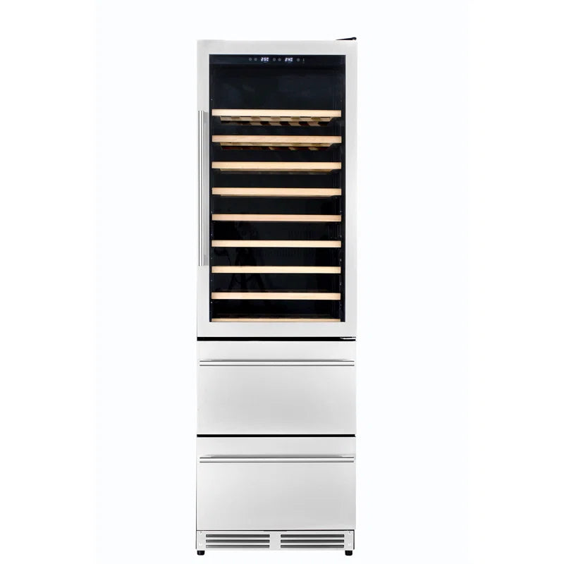 24 In. Dual Zone 108-Wine Bottles and 100-Cans Beverage & Wine Cooler in Stainless Steel
