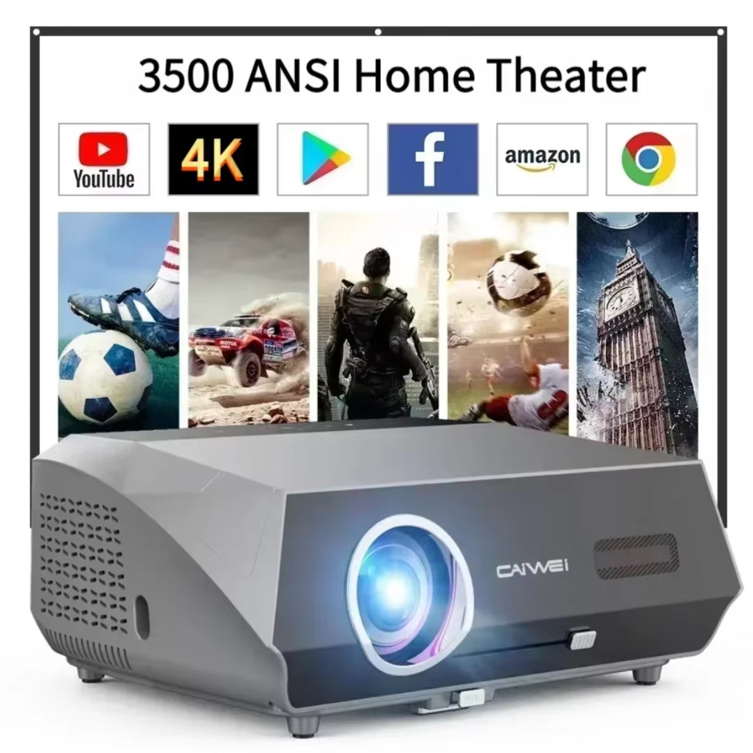 4K Auto Focus Movie Projector 3500 ANSI 2.4+5G Wifi Bluetooth 1080P Full Hd HDR Android Tv Video Daytime Projector Home Theater