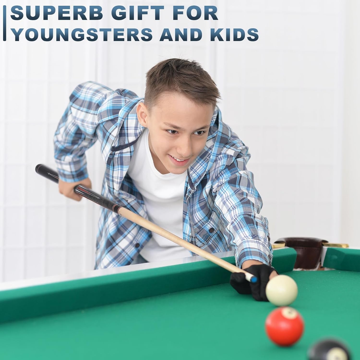 Short Pool Cue Sticks for Kids - 36"/42"/48" Canadian Maple Billiard Cues