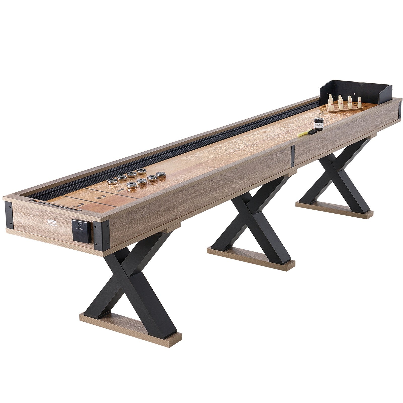 VEVOR 11.5 Ft Shuffleboard Table 2 in 1 Shuffleboard and Bowling Combo Game Set