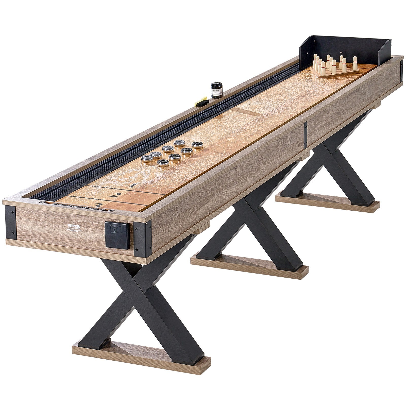 VEVOR 11.5 Ft Shuffleboard Table 2 in 1 Shuffleboard and Bowling Combo Game Set