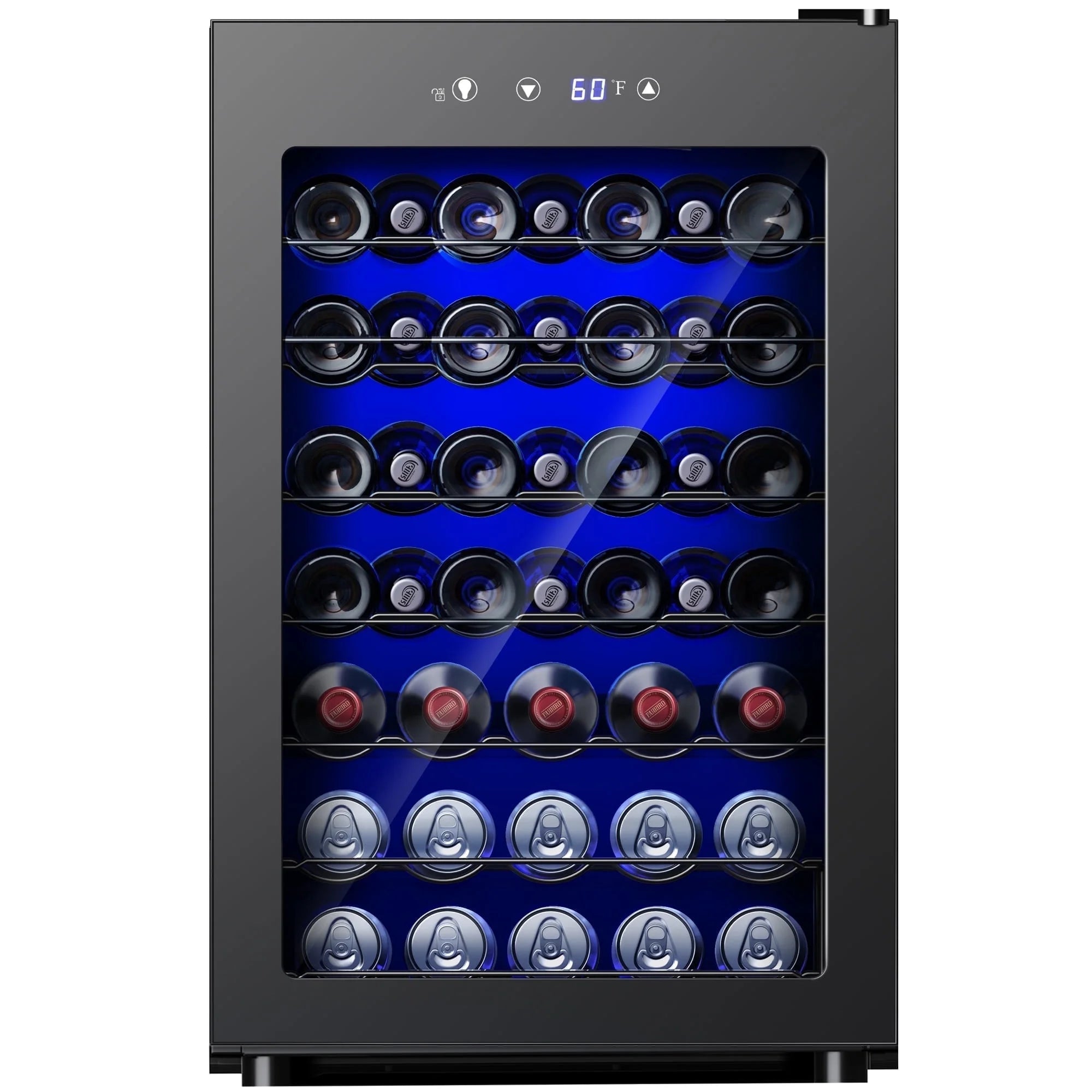 45 Bottle Wine Cooler Refrigerator,Built-In Wine Fridge with Stainless Steel Glass Door, for Home, Kitchen, or Office