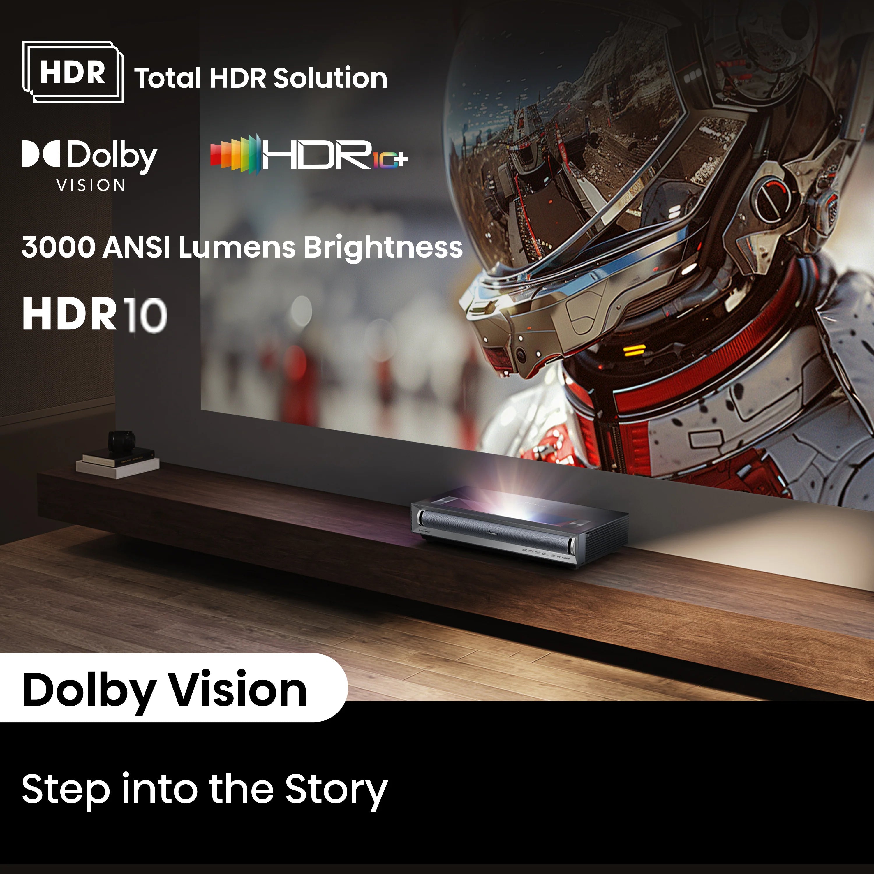 PX3-PRO, 4K UHD Triple Laser Home Theater UST Projector (Up to 150")