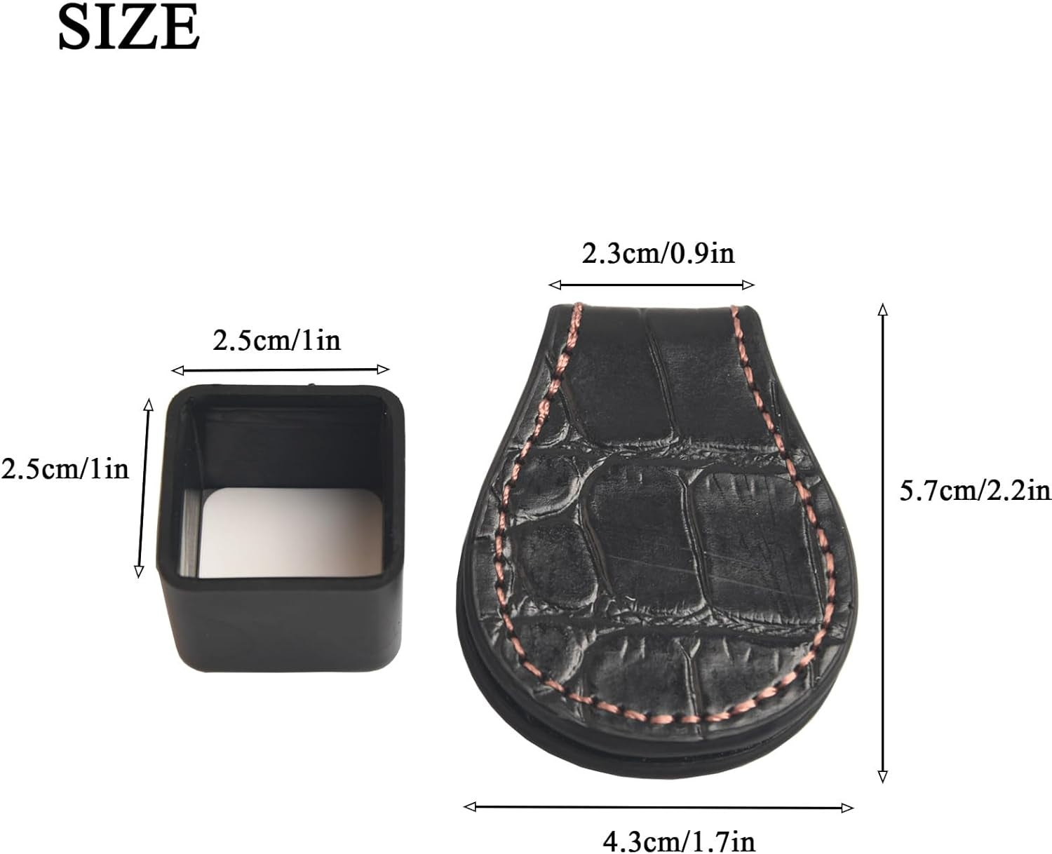 Pool Chalk Holder � Magnetic Leather Pocket Clip Design � Ideal Accessory for Sn