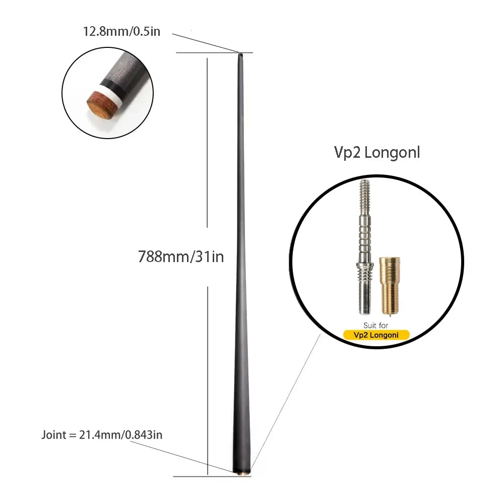 Single Shaft Carbon Fiber Billiard Pool Cue 10Mm/12Mm/12.4Mm/12.9Mm/13.9Mm Tip Uni-Loc Just Shaft of Pool Cue Stick Snooker