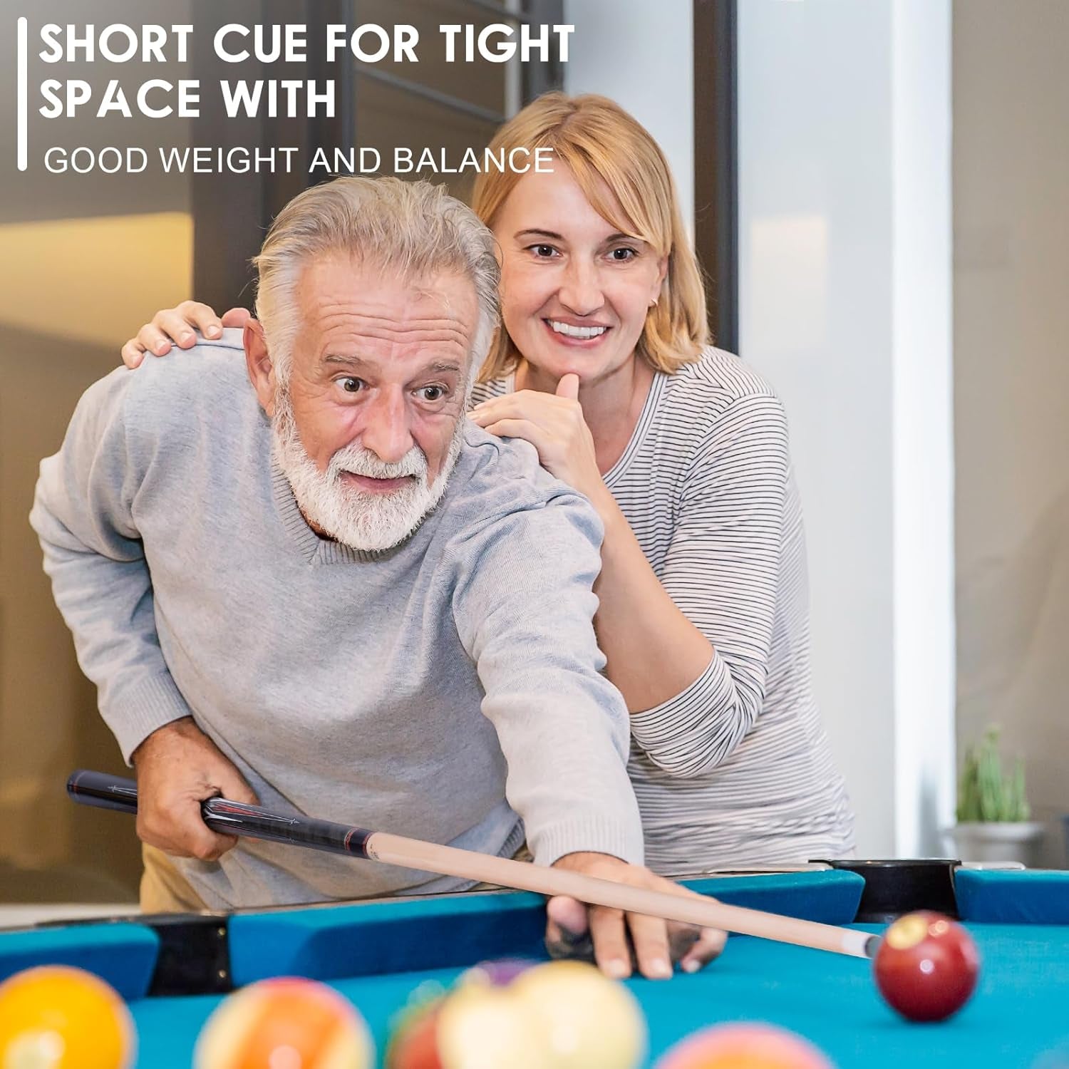 Short Pool Cue Sticks for Kids - 36"/42"/48" Canadian Maple Billiard Cues