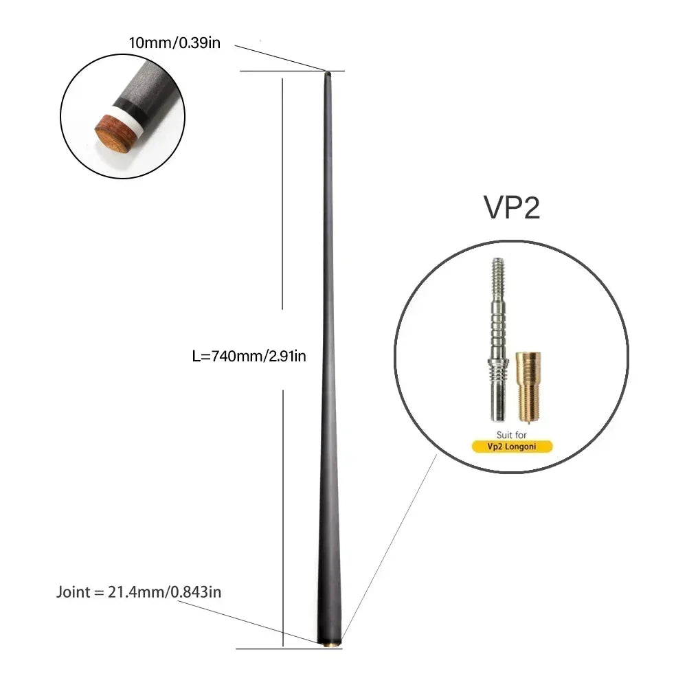 Single Shaft Carbon Fiber Billiard Pool Cue 10Mm/12Mm/12.4Mm/12.9Mm/13.9Mm Tip Uni-Loc Just Shaft of Pool Cue Stick Snooker